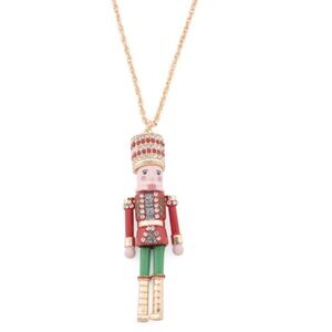 Betsey Johnson Christmas Nutcracker Long Pendant Necklace New